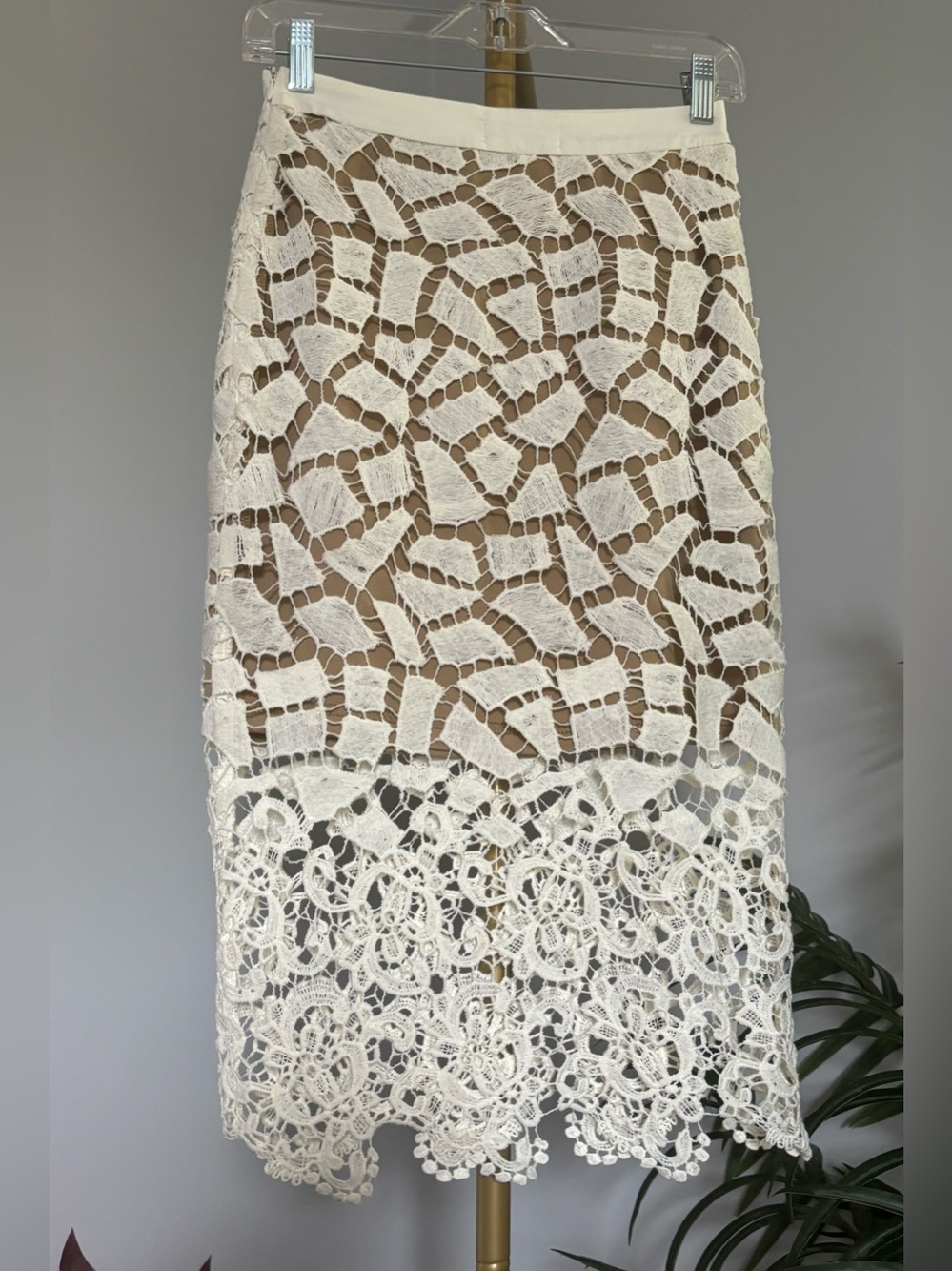 fab'rik Cream Crochet Lace Midi Skirt - Picture 10 of 16